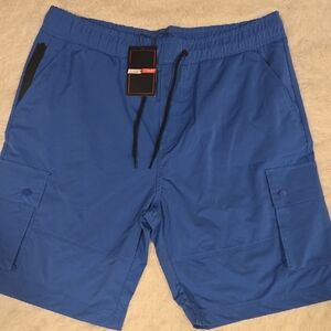 Jump Start Men's Quick-Dry Performance Drawstring Cargo Shorts Navy-L